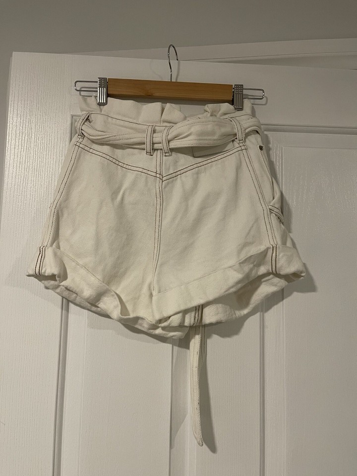 ZIMMERMANN White Denim Shorts Pocket Paper bag Size 4/6 eBay