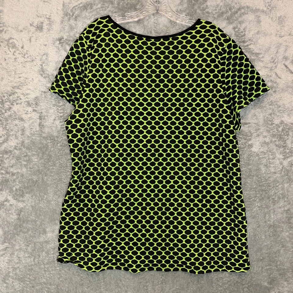 Vtg Cato Women 80s 90s Wacky Popcorn Neon Polka Dot Stretchy Knit Top 18 Plus - Image 2 of 4