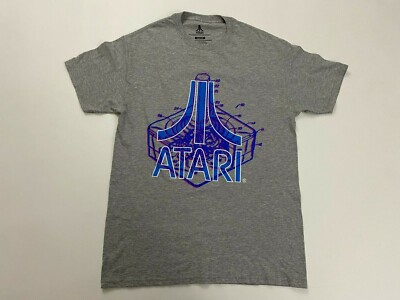 Atari T-Shirt Men's Size M Gray Graphic Retro Video Game JoystickBlueprint Tee