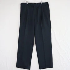 Perry Ellis Portfolio Pants Mens 34x30 Classic Dress Suit Cuffed Pleated Blue