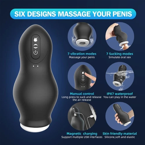 Male Masturbaters Automatic HandsFree Sucking Mastubator Cup Sex Toys for Men - Bild 9 von 16