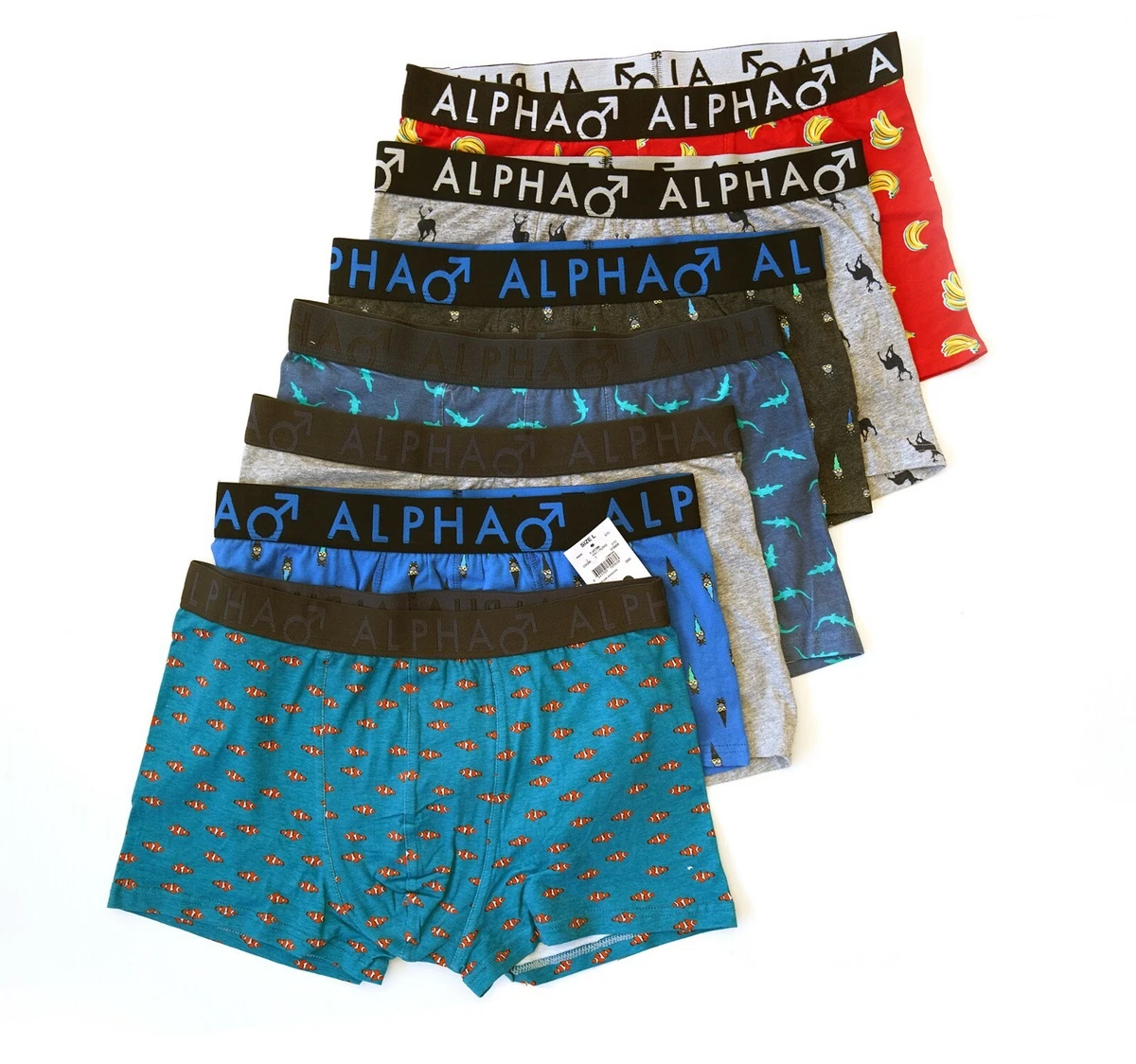 Alpha 5 Pack Mens Cotton Trunks Underwear size S-2XL 4XL 6XL