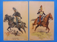 Vtg FRENCH Military Postcard Lot of 2 HAND PAINTED Maurice Toussaint Lithographs