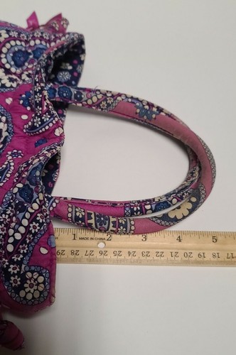 Retired Vera Bradley Boysenberry Emma Pink & Blue Satchel Drawstring Handbag - Picture 10 of 11