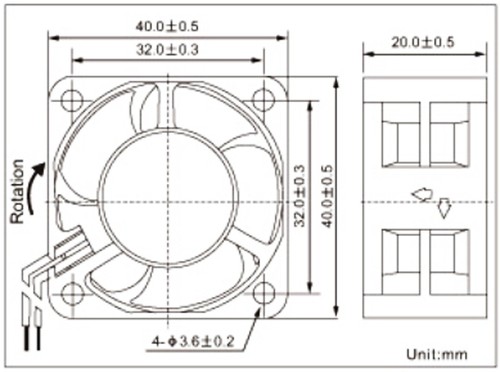 1pc Brushless DC Cooling Fan 40x40x20mm 4020 5 blades 12V 2pin 2.54 Connector - Picture 2 of 5