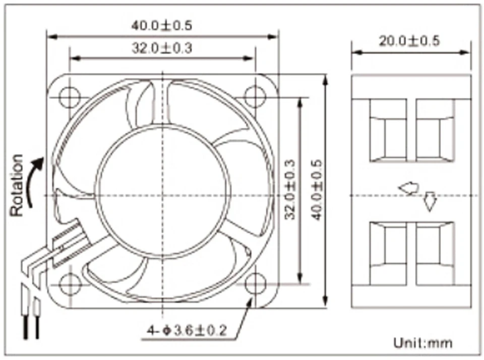 5pcs Brushless DC Cooling Fan 40x40x20mm 4020 5 blades 5V 2pin 2.54 Connector - Image 2 of 4