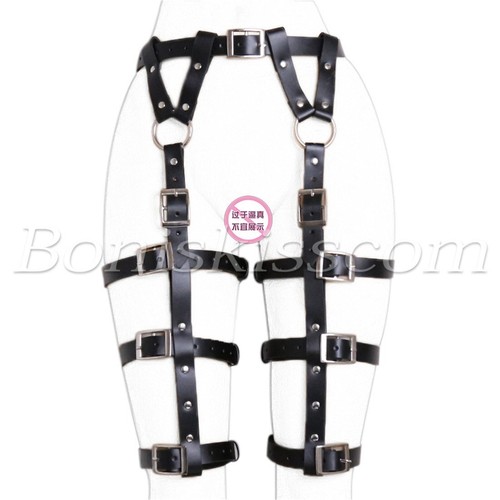 Imbracatura Donna Donna Sexy Punk Pu Pelle Harajuku Giarrettiera Vita Regolabile US - Foto 7 di 12