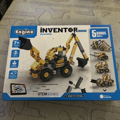 Engino Bagger Erfinder Mechaniker mit 5 Bonusmodellen Kinder Konstruktionsspielzeug