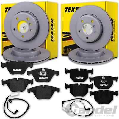 TEXTAR BREMSSCHEIBEN + BELÄGE VORNE+HINTEN passend für BMW 5er E60 + 6er E63 E64