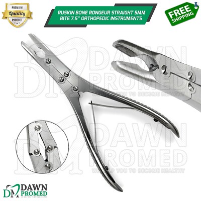 Ruskin Bone Rongeur Straight 5mm Bite 7.5'' Orthopedic Instruments German Grade