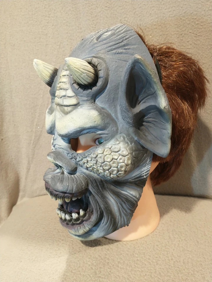 Beast Devil Mask Adult Scary Demon Halloween Rubber Mask Vintage - Image 4 of 4