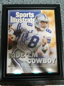 troy aikman signed football