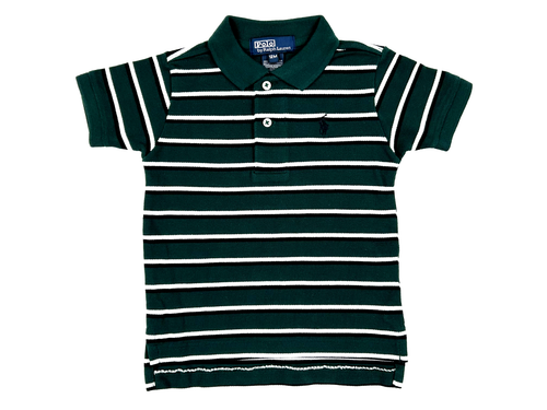 Polo Ralph Lauren Baby Boy's Striped Polo Shirt with Pony - Green - Sz: 12 Month - 第 1/3 張圖片