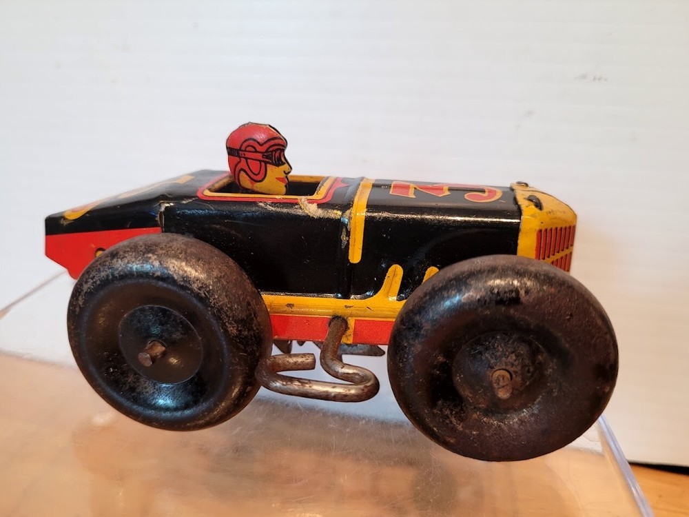 NICE VINTAGE 1930'S or 40'S MARX TIN LITHO WIND UP #3 MIDGET  RACE CAR #2