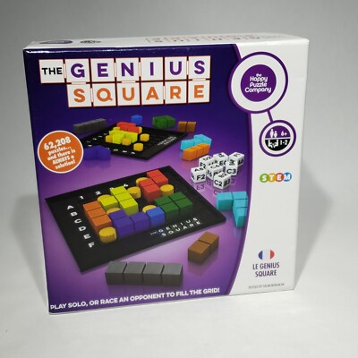 The Genius Square STEM Puzzle Game Solo or 2 Player Age 6+ 62208 Solutions