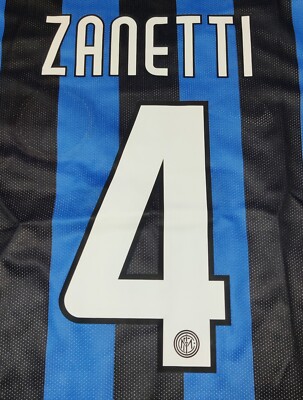 Inter Milan 2009/10 UCL Final Zanetti #4 Rare Home Futbol