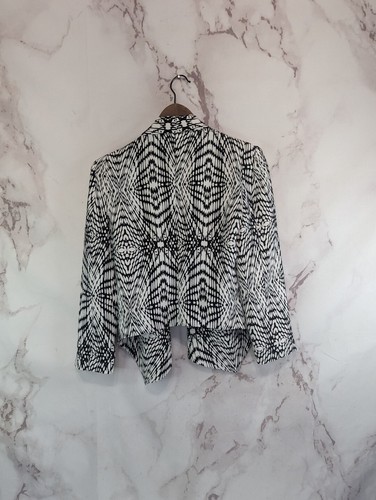 Rebecca Minkoff Blazer Women 4 Small Black White Becky Silk Jacket Office - Picture 5 of 13