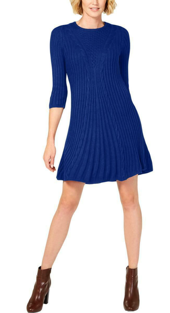 Womens Sweater Dress Petite Cable Knit 