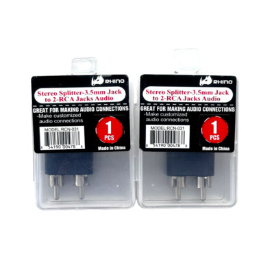 Stereo Splitter 3.5mm Jack to 2 RCA Jacks *LOT OF 2* Audio Connections
