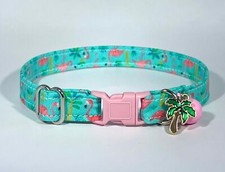 Cat Collar- "Tropical Flamingos  Adjustable Breakaway Quick-Release Collar