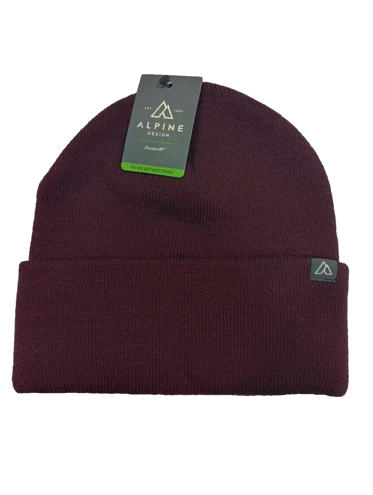 Темно-бордовая шапка-бини из матового флиса с альпийским дизайном для взрослых - Один размер