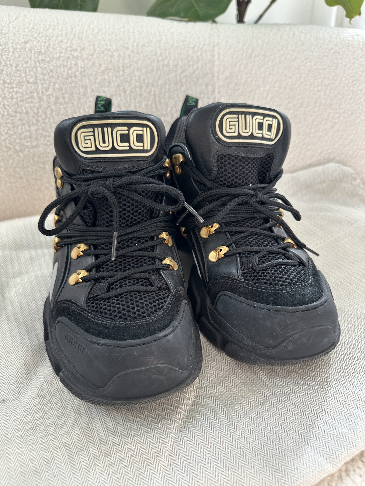 ML1 GUCCI BLACK RHYTON TRAINERS SNEAKERS 9