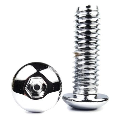 Steel Bolts USA Made 7/16-14 X 1" Chrome Button Head Bolts - Grade 5 Steel, Made In USA, Qty 2 Inch Size Button Head Fasteners - Foto 6