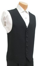 Men's Lord West Black Wool Fullback Tuxedo Vest Wedding Mason Prom Made in USA