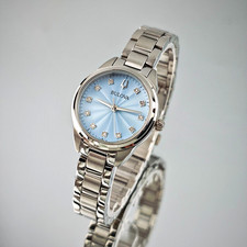Bulova Sutton 96P250 Light Blue Classic Diamond Quartz Women's Watch