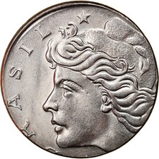 [#840230] Coin, Brazil, 50 Centavos, 1975, planchet error, AU(55-58), Stainless