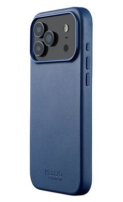 Mujjo Lederhülle iPhone 17 Pro MagSafe Blau