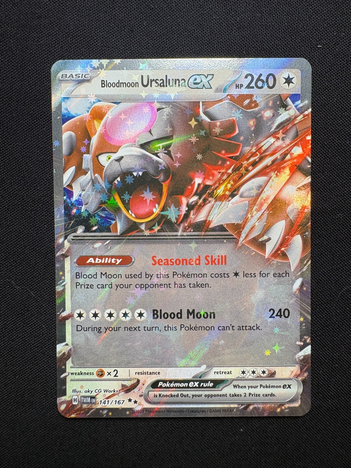 Bloodmoon Ursaluna Ex 141/167 Double Rare LP-NM -Pokemon Twilight Masquerade TWM