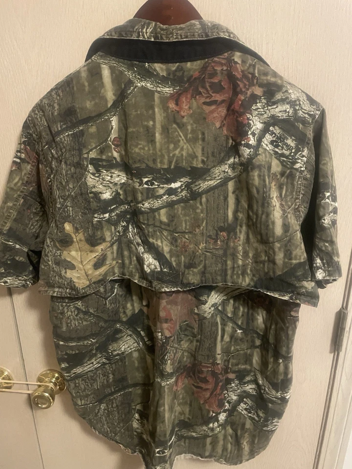 Mossy Oak Pursuit Camo Shirt Sz Large Vented Short Sleeve Button Up. E1 - Image 4 of 4