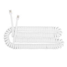 Phone Handset Cord 16FT White RJ9 Telephone Cord Coiled 2FT Landline