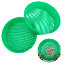 LNQ LUNIQI 2Pcs Round Garden Soil Sieve Pan Plastic Sand Sifter Set for Sieve...