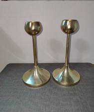 Brass Silver Tone Candle Holder Chalice Cup Style Threshold 9"