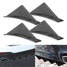 Fiber Carbon Style Bumper Rear Shark Fin Diffuser Splitter Valence Spoiler Lip