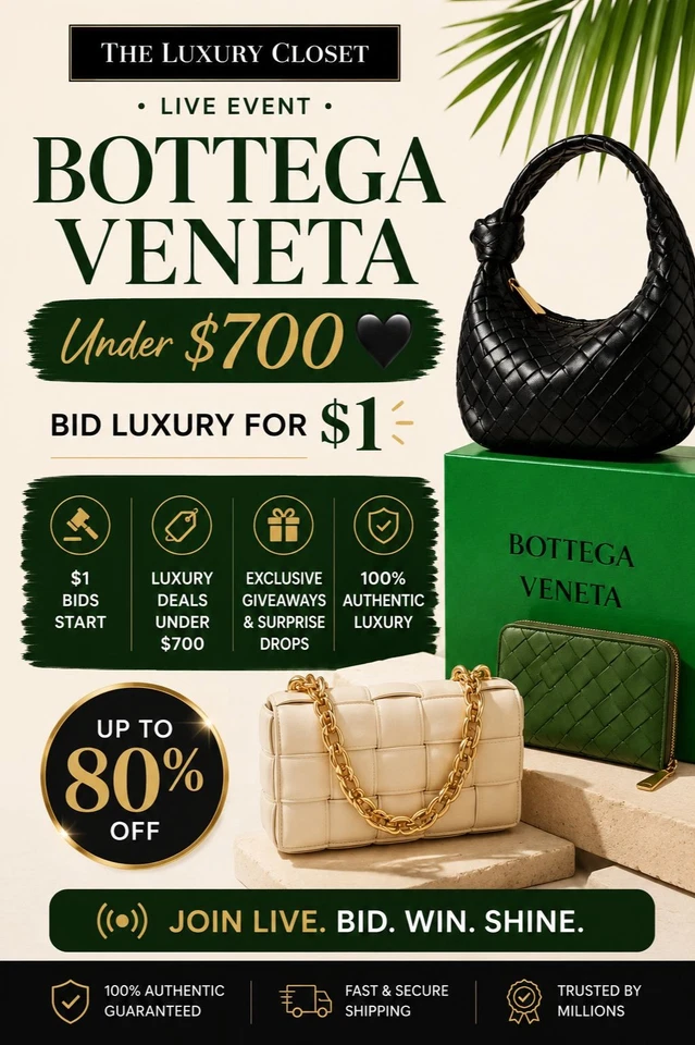 Bottega Veneta Under $700 🖤 | Bid Luxury for $1