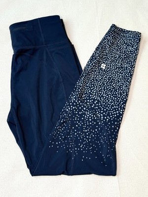Sweaty Betty Zero Gravity Running Leggings M Navy Reflective Print SB9187