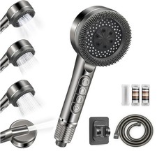 Filtered Shower Head with Handheld, High Pressure Water Flow and Multiple Spr...