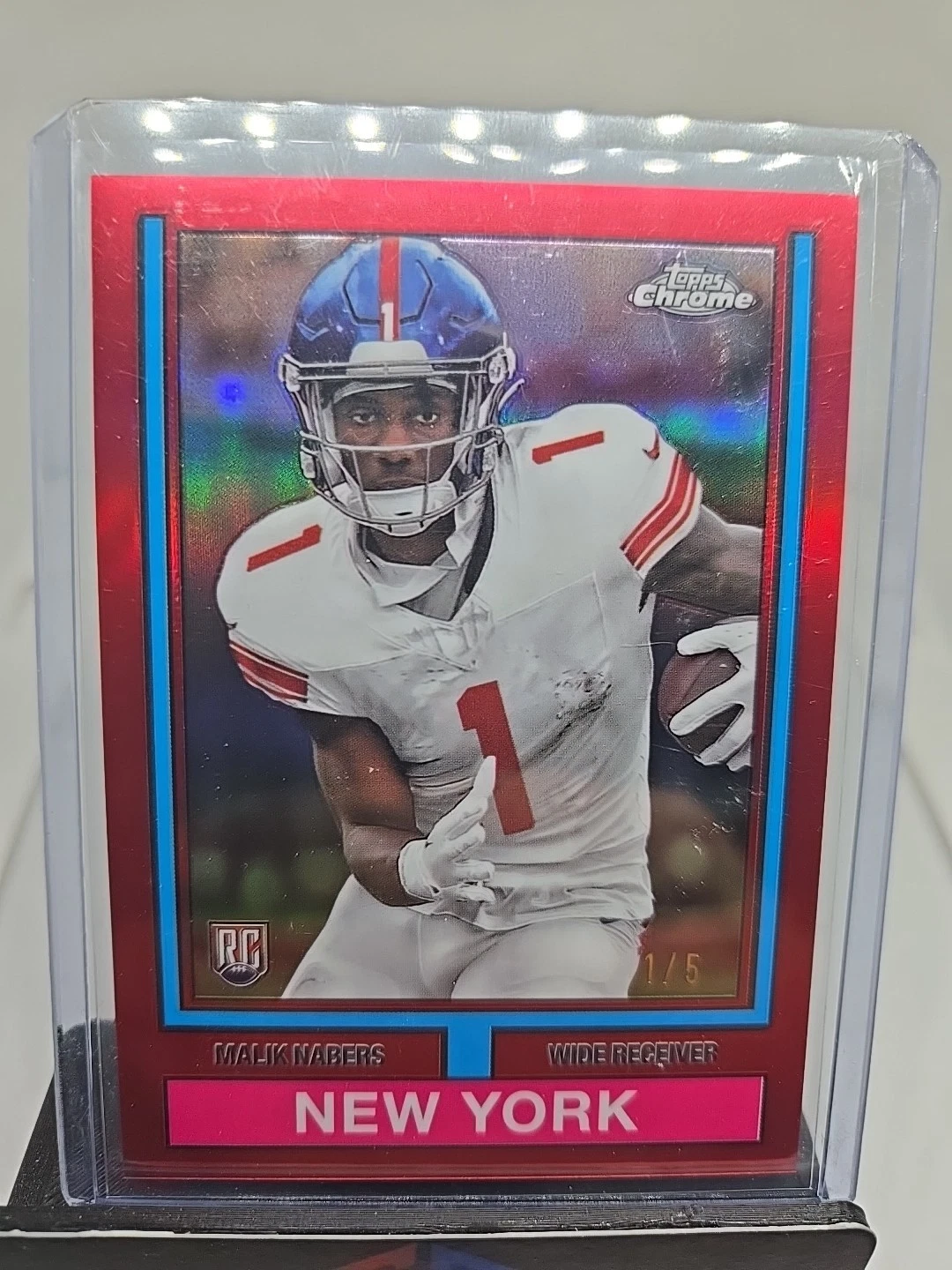Malik Nabers Topps Chrome 1974 Topps Football #74TF7 Red Refractor
