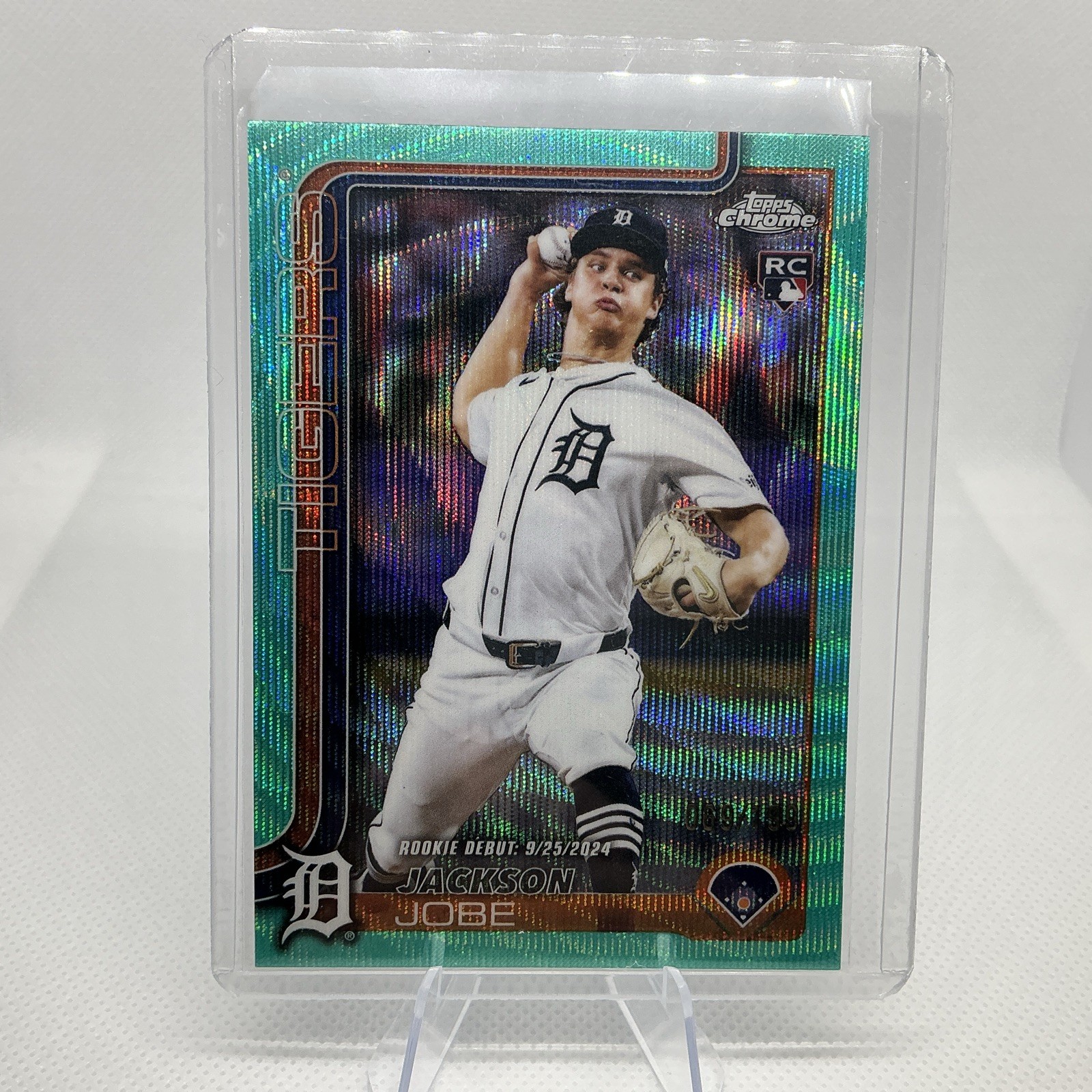 2025 Topps Chrome Update Jackson Jobe Aqua Wave Refractor /199 RC #USC48