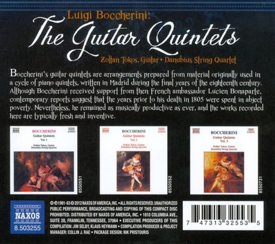 ZOLTÁN TOKOS/DANUBIUS STRING QUARTET BOCCHERINI: THE GUITAR QUINTETS NEW CD
