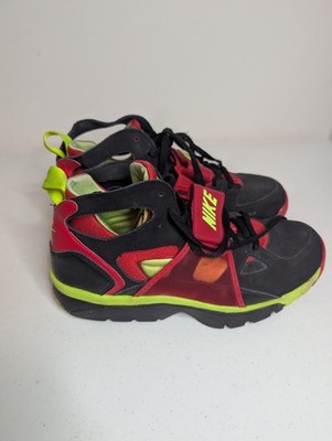Vintage Nike Air Trainer Huarache OG Black Red Neon Green Men's US 10 EUR 44