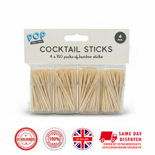 600 Pcs Bamboo Wooden Toothpicks Cocktail Sticks Dental Floss Appetizer Foodpick