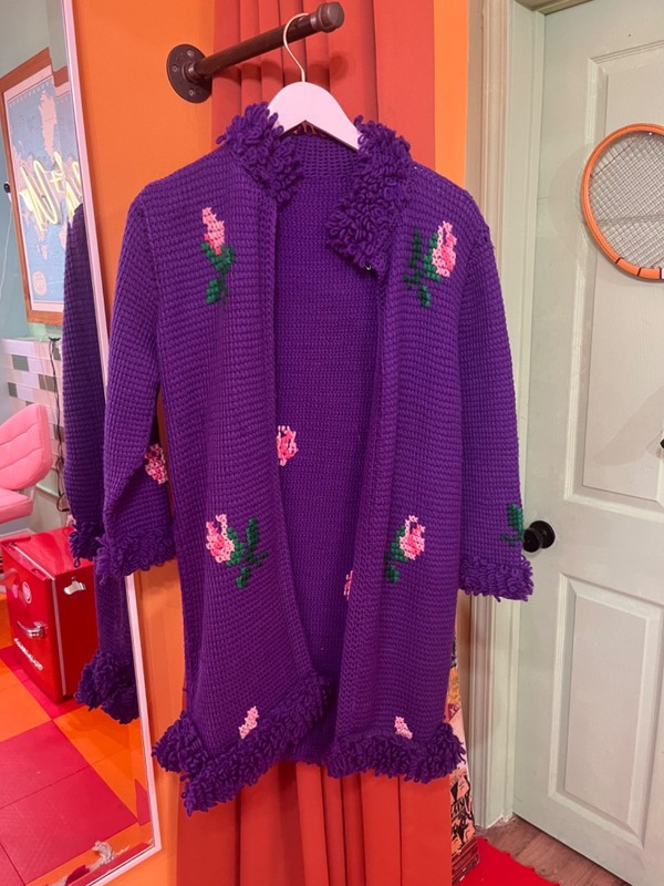 Flower Purple Crocheted Jacket