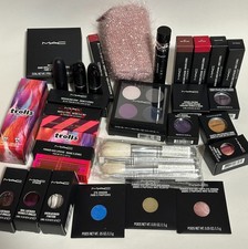 MAC Cosmetics 36 Piece Lot Eyeshadow Lipstick Brushes Powder Bag
