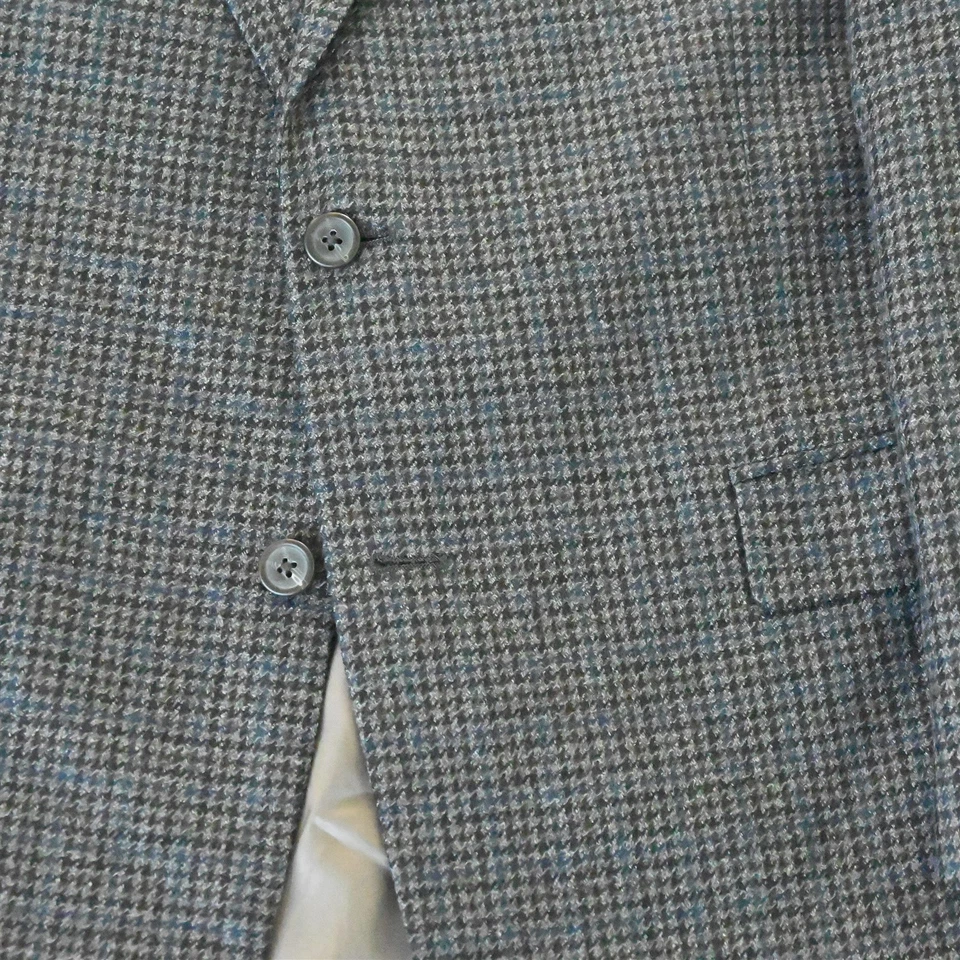 Chaps 44L Gris Pata de Gallo Franela 100% Lana Hombres Blazer Traje Chaqueta Abrigo Deportivo Foto 3 de 4