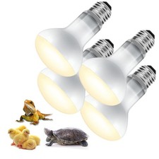 Reptile Heat Lamp Bulb, 4 Pack 50W Dimmable UVA  UVB Basking Bulb for Beared...
