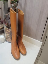 J. Crew Tall Boots Womens 7.5 Tan Field Leather Riding Knee High Equestrian